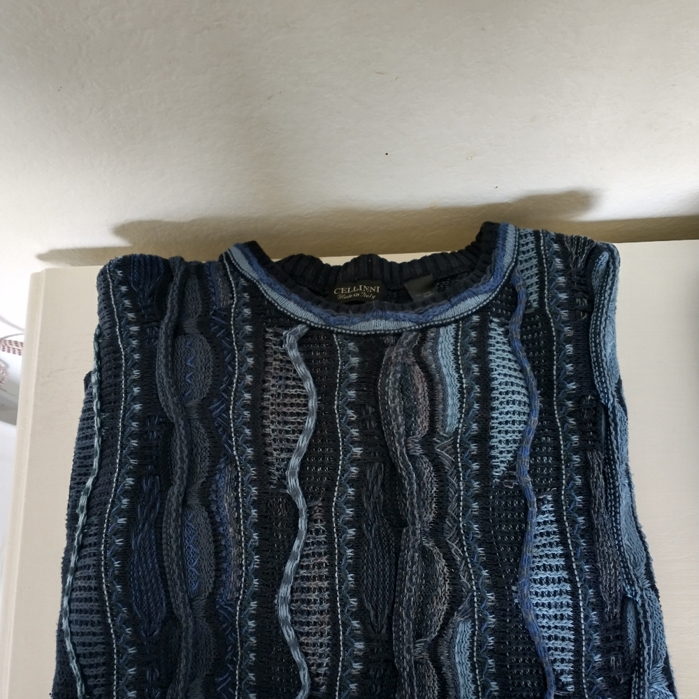 Man's blue sweater